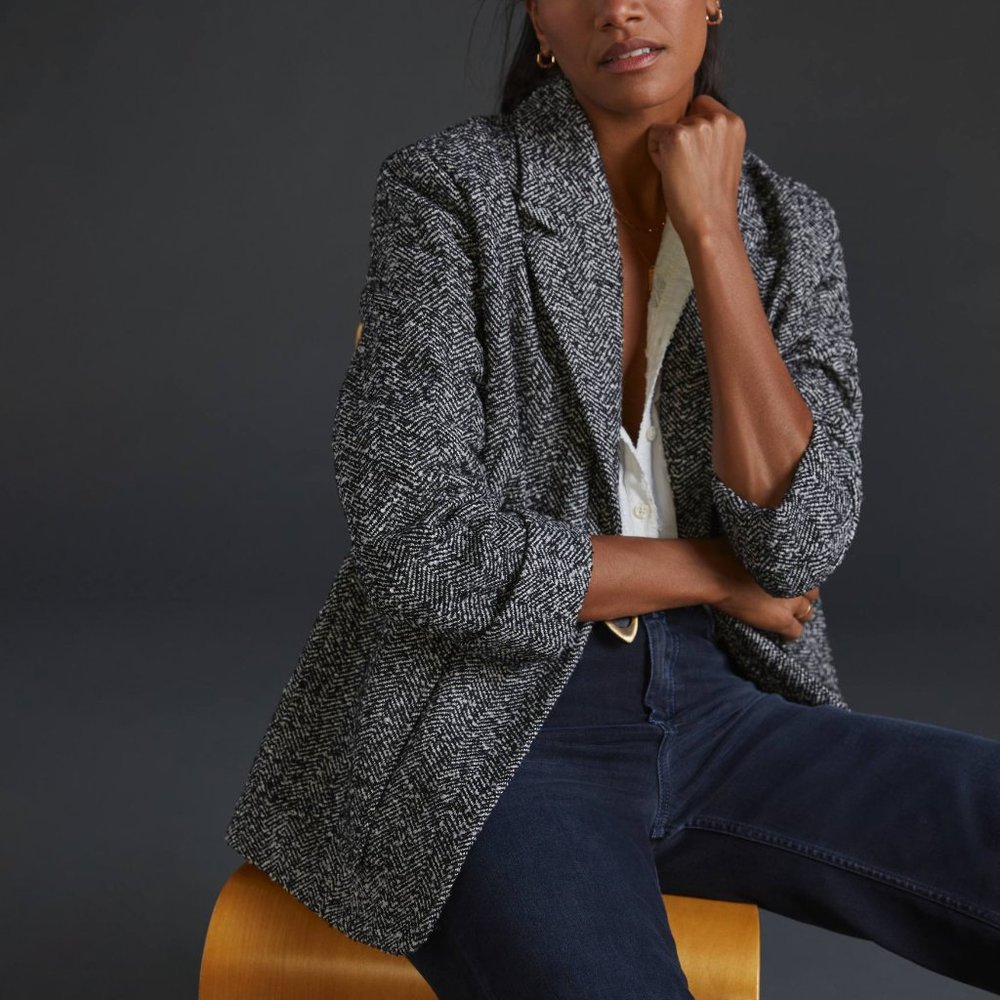 HTF Anthropologie Relaxed Patch-Pocket Blazer